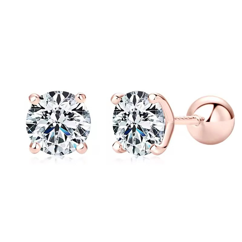 ROUND MOISSANITE EARRINGS - Black & Bloom