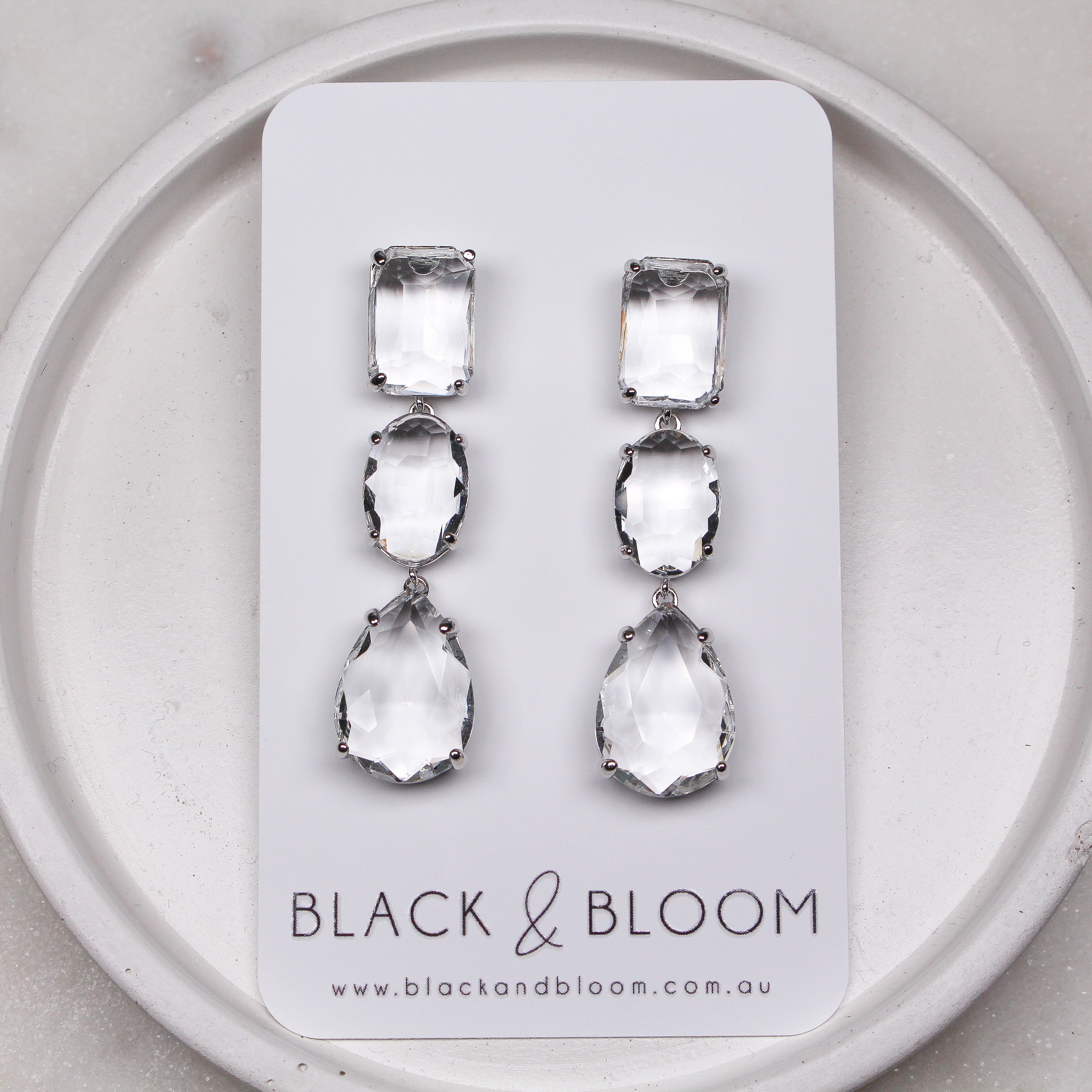 AMALFI EARRINGS SILVER - Black & Bloom