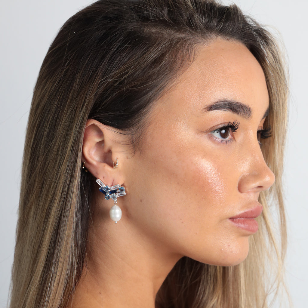 TIA EARRINGS BLUE - Black & Bloom