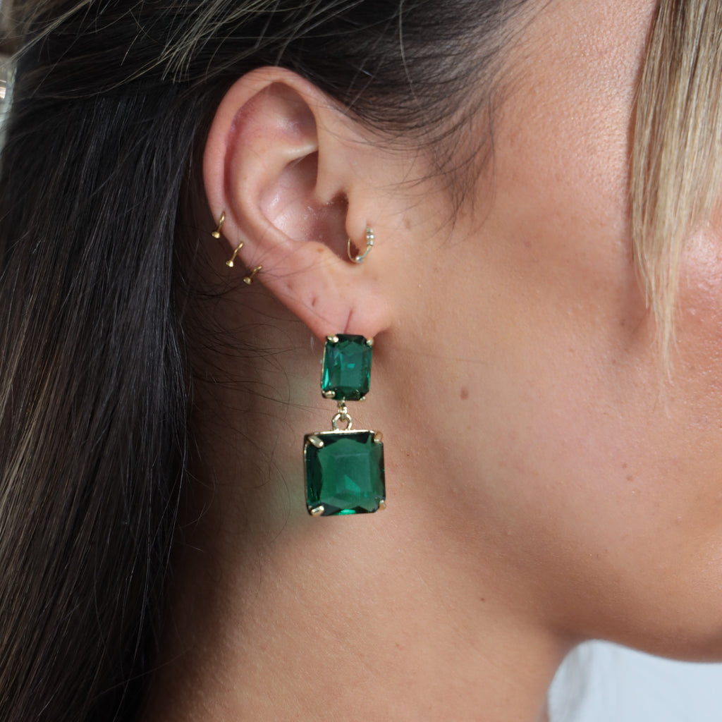 BRONTE EARRINGS GREEN - Black & Bloom