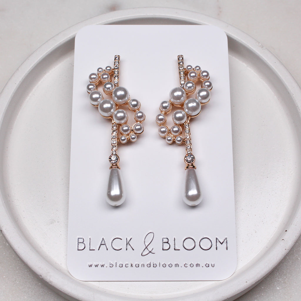 LAYLA EARRINGS - Black & Bloom