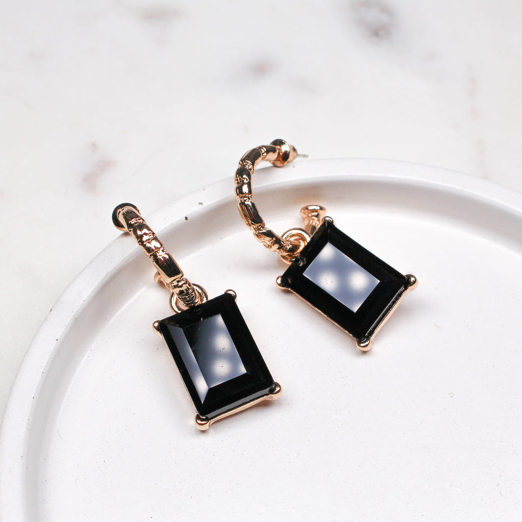 WREN EARRINGS NOIR - Black & Bloom