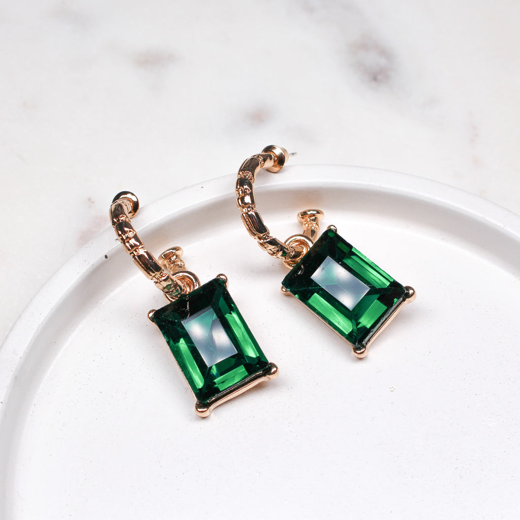 WREN EARRINGS GREEN - Black & Bloom