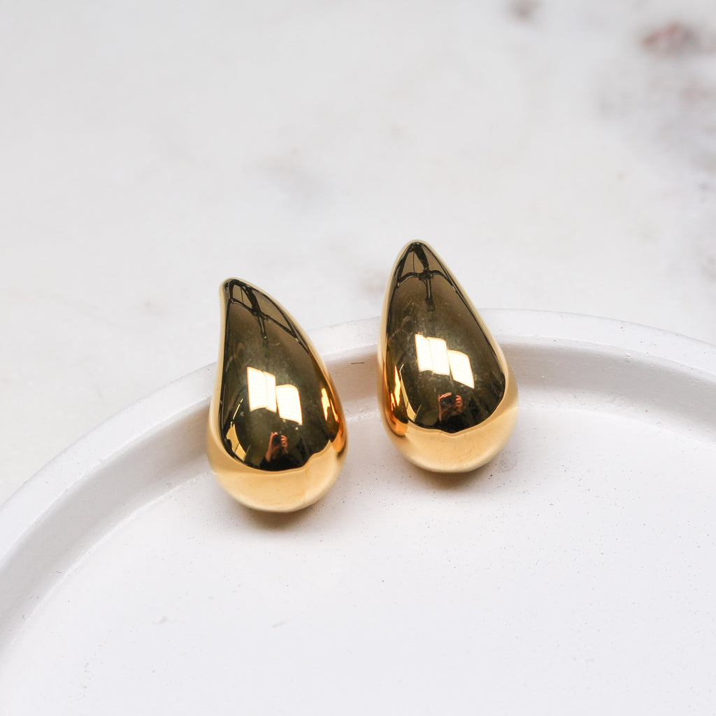 AVA EARRINGS GOLD - Black & Bloom