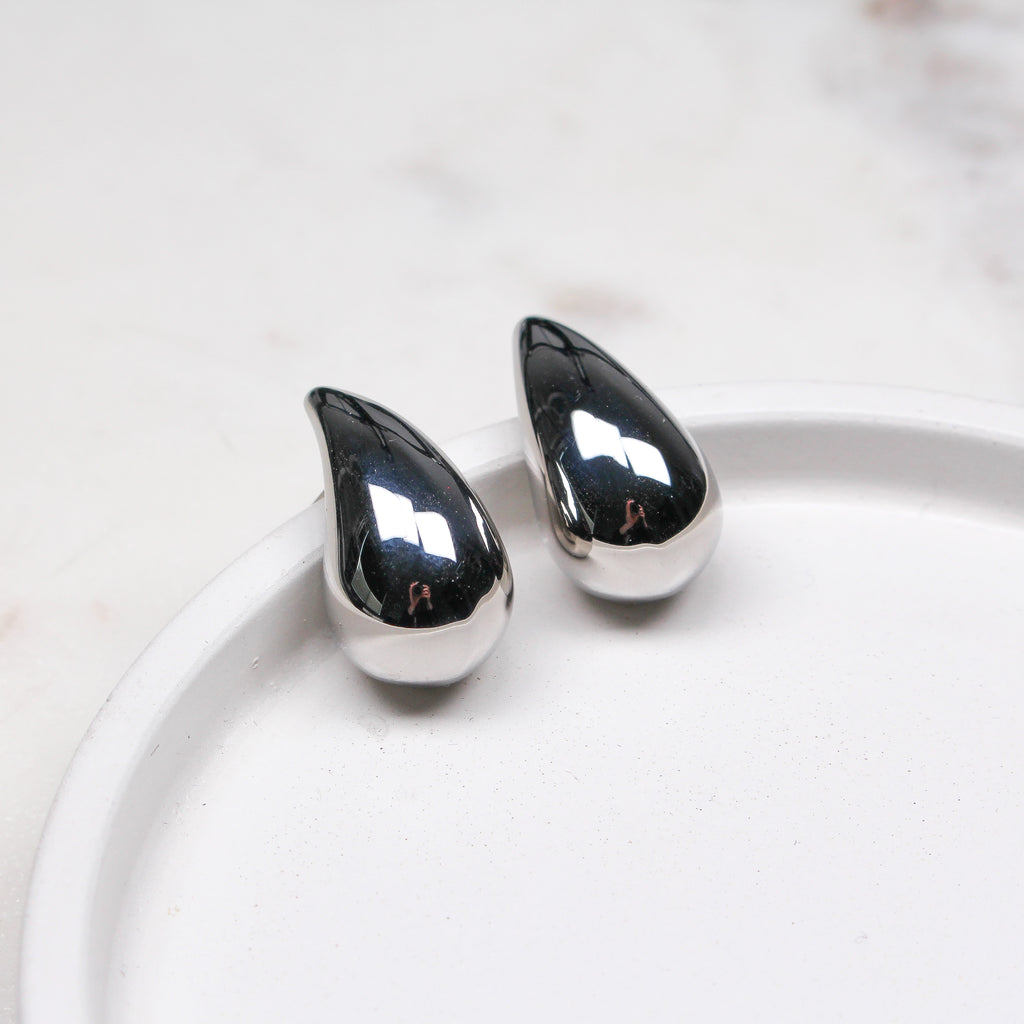 AVA EARRINGS SILVER - Black & Bloom