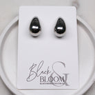 AVA EARRINGS SILVER - Black & Bloom