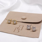 ROUND BEZEL MOISSANITE EARRINGS SILVER - Black & Bloom