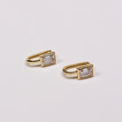 EMERALD HOOP MOISSANITE EARRINGS GOLD - Black & Bloom