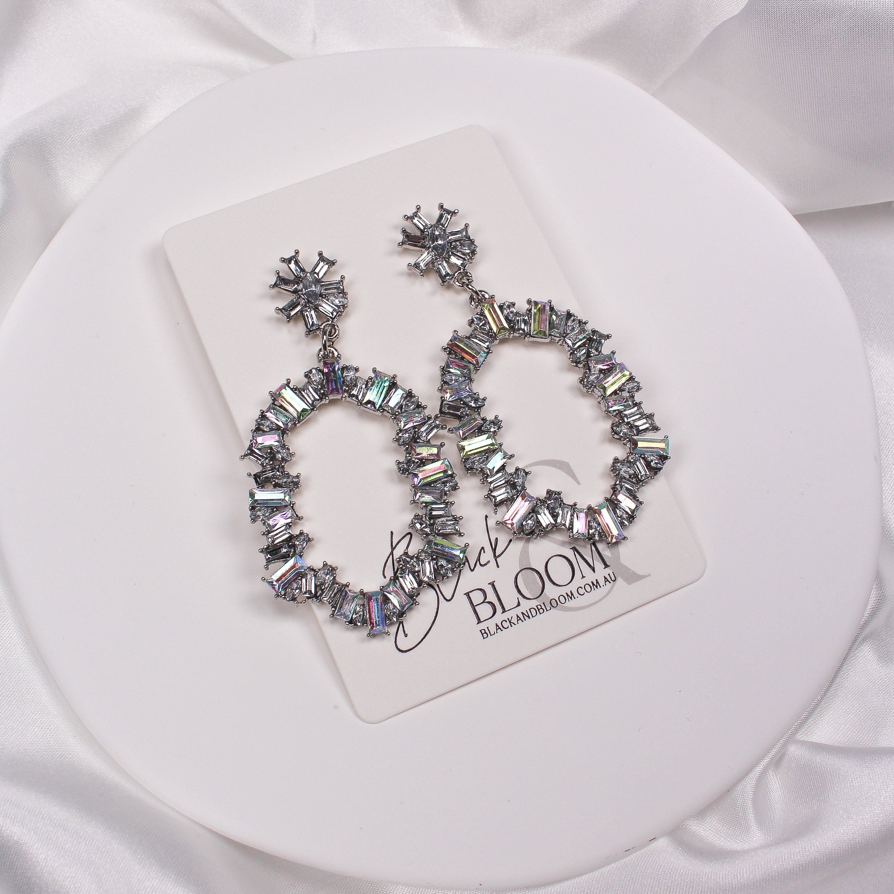 ALEX EARRINGS SILVER - Black & Bloom