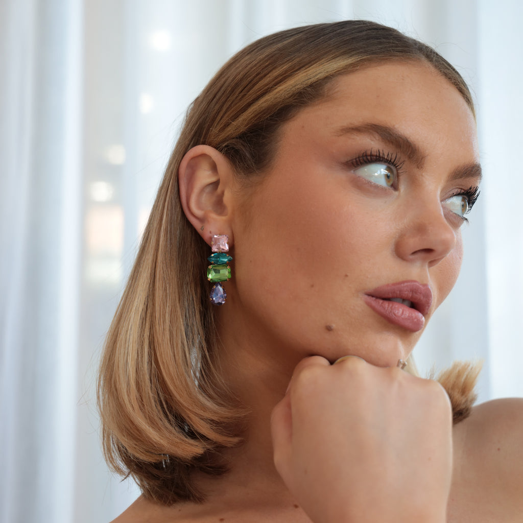 AUDREY EARRINGS - Black & Bloom