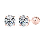 ROUND MOISSANITE EARRINGS - Black & Bloom