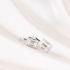 EMERALD HOOP MOISSANITE EARRINGS SILVER - Black & Bloom