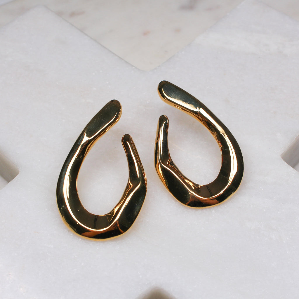 CLARA EARRINGS GOLD - Black & Bloom