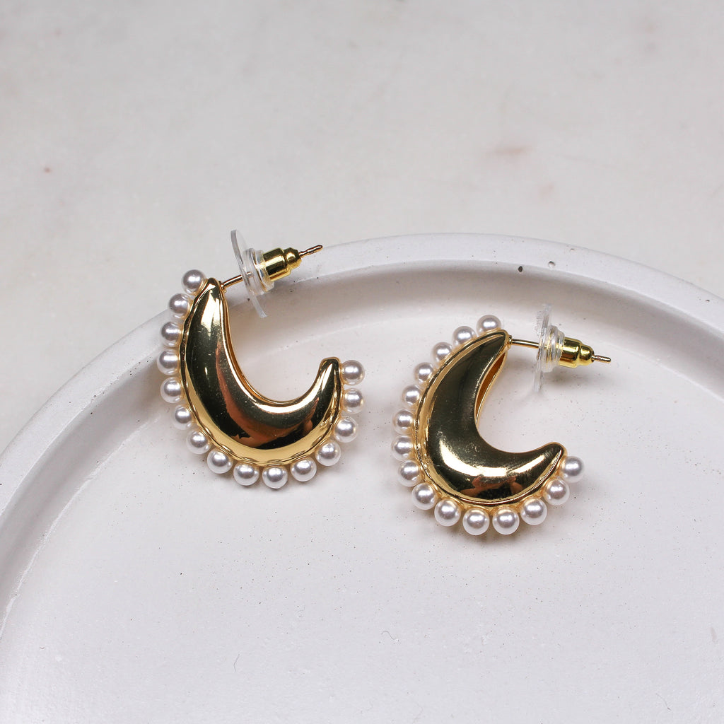 ELSA EARRINGS GOLD - Black & Bloom