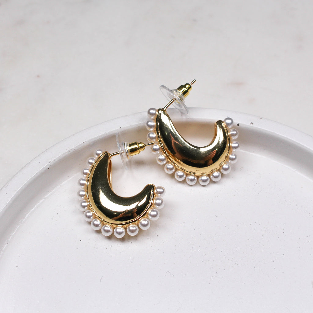 ELSA EARRINGS GOLD - Black & Bloom