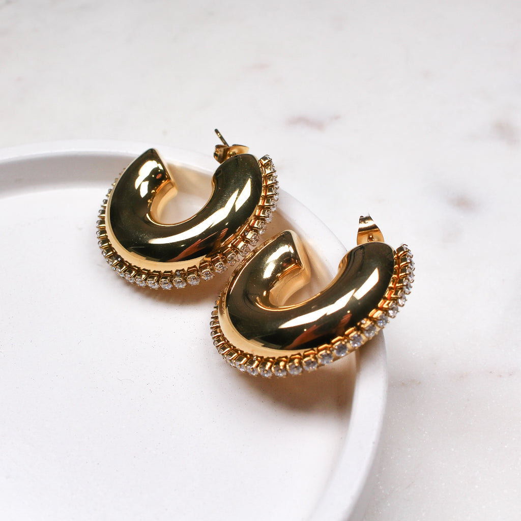 NATALIA EARRINGS - Black & Bloom