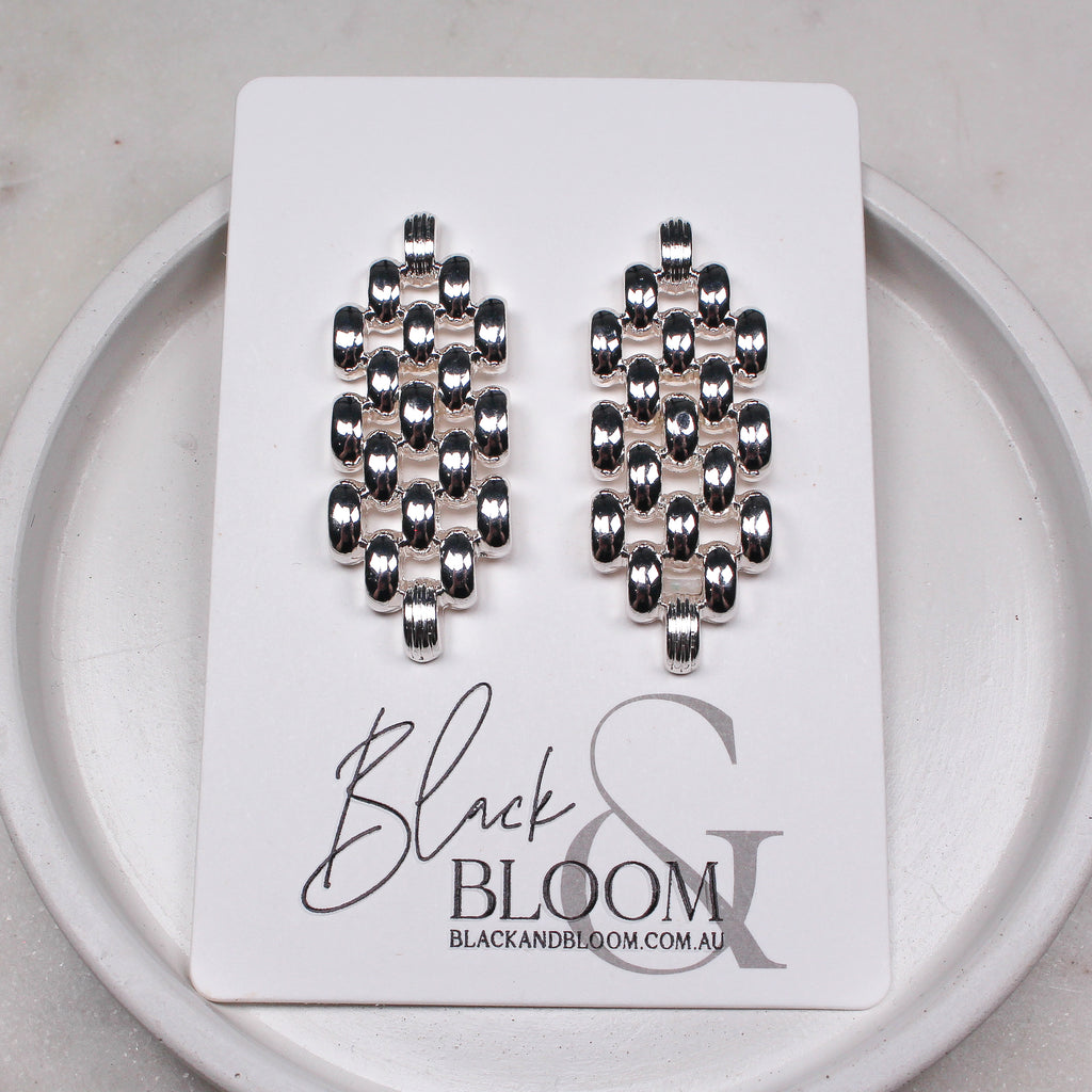 CASSIA EARRINGS SILVER - Black & Bloom