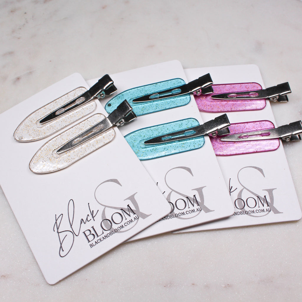 NO CREASE HAIR CLIPS - Black & Bloom