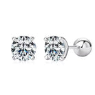 ROUND MOISSANITE EARRINGS - Black & Bloom