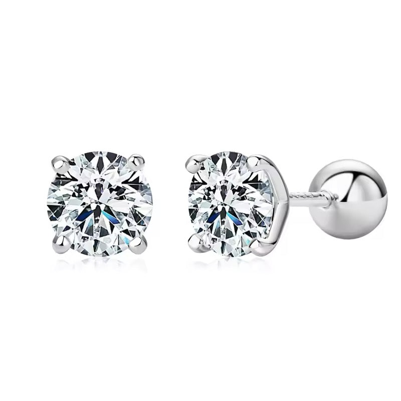 ROUND MOISSANITE EARRINGS - Black & Bloom
