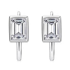 EMERALD HOOP MOISSANITE EARRINGS SILVER - Black & Bloom