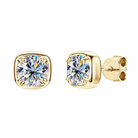 ROUND BEZEL MOISSANITE EARRINGS GOLD - Black & Bloom