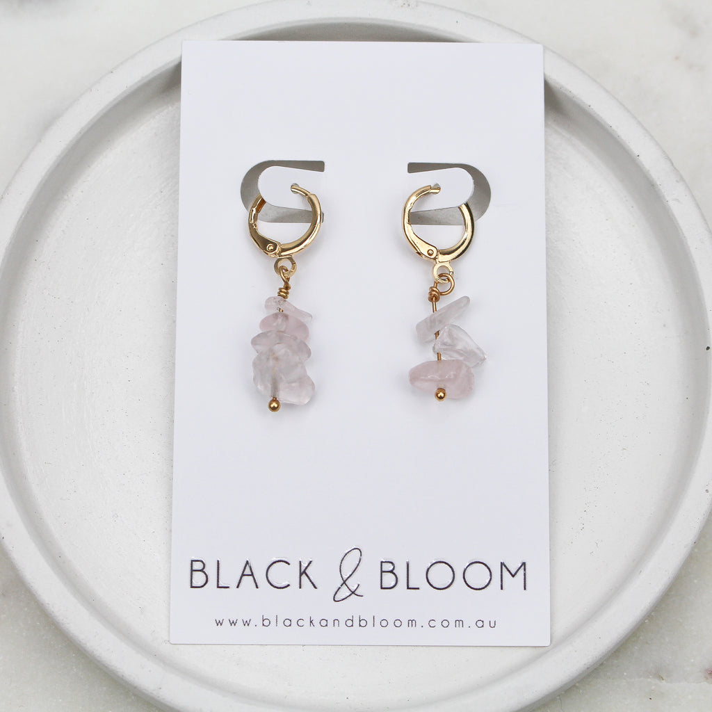 RAYA EARRINGS PINK - Black & Bloom