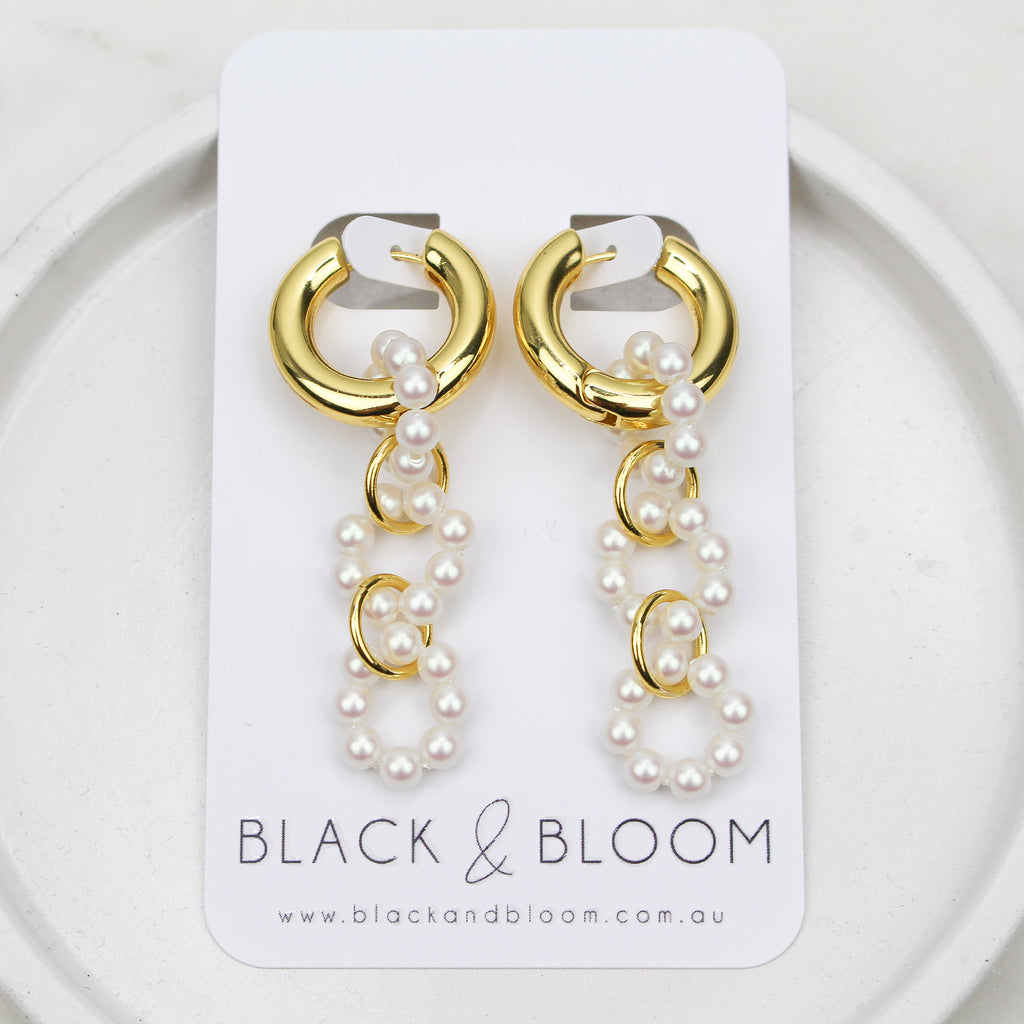 MELLIE EARRINGS - Black & Bloom