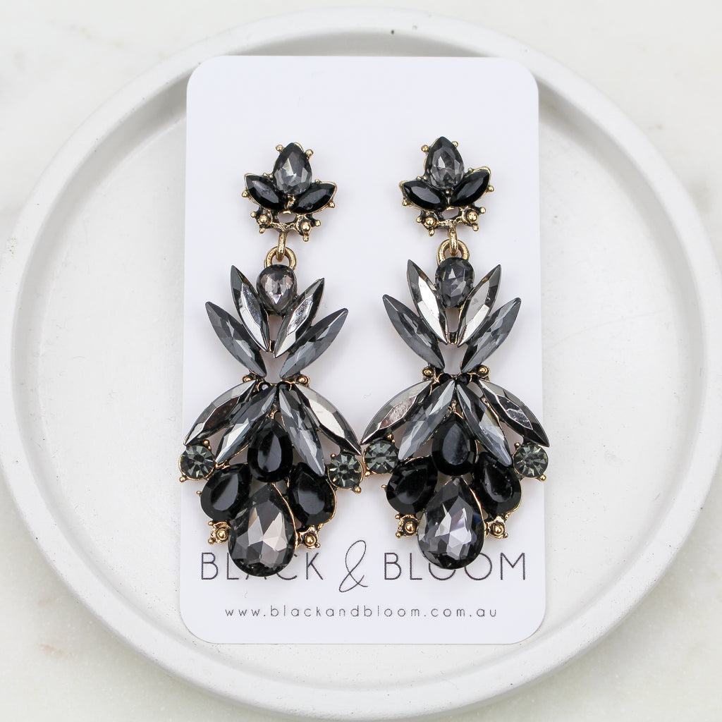 ARIA EARRINGS NOIR - Black & Bloom