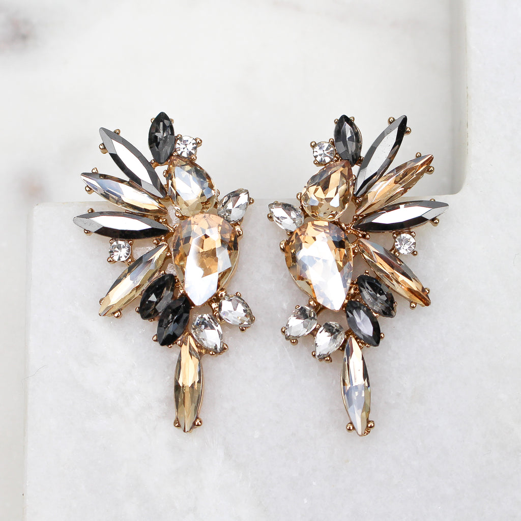 RAMONA EARRINGS CHAMPAGNE - Black & Bloom