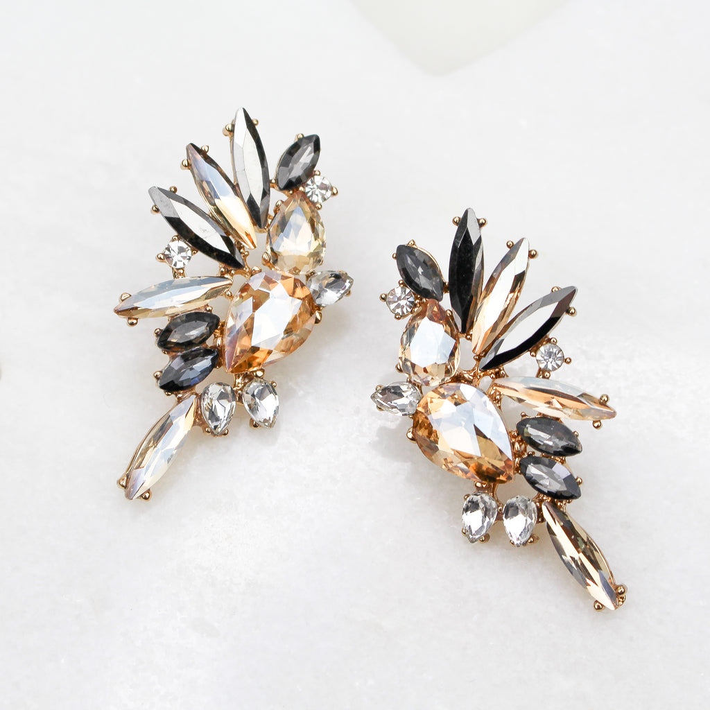 RAMONA EARRINGS CHAMPAGNE - Black & Bloom