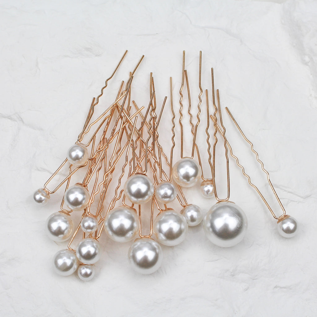 MEGAN BRIDAL HAIR PINS - Black & Bloom