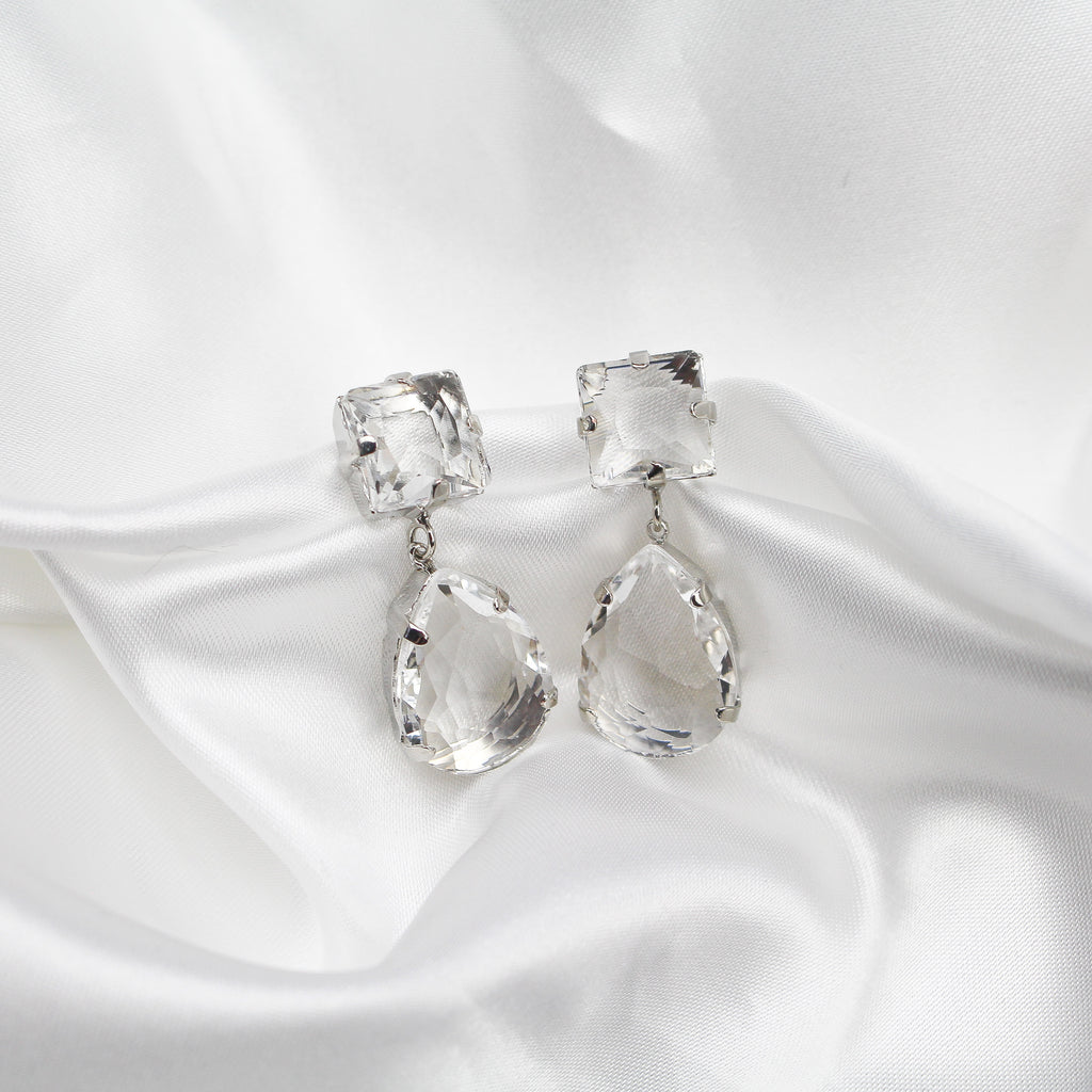 SANREMO EARRINGS SILVER - Black & Bloom