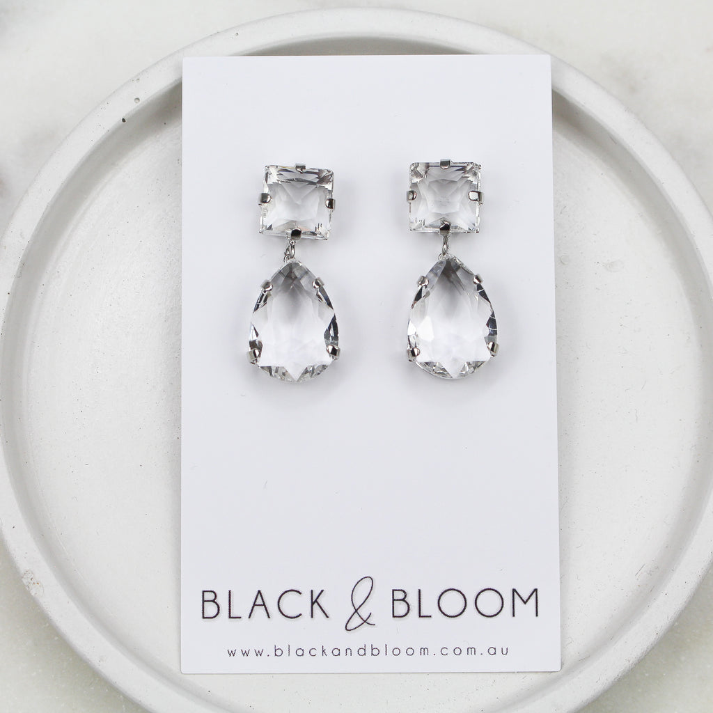 SANREMO EARRINGS SILVER - Black & Bloom