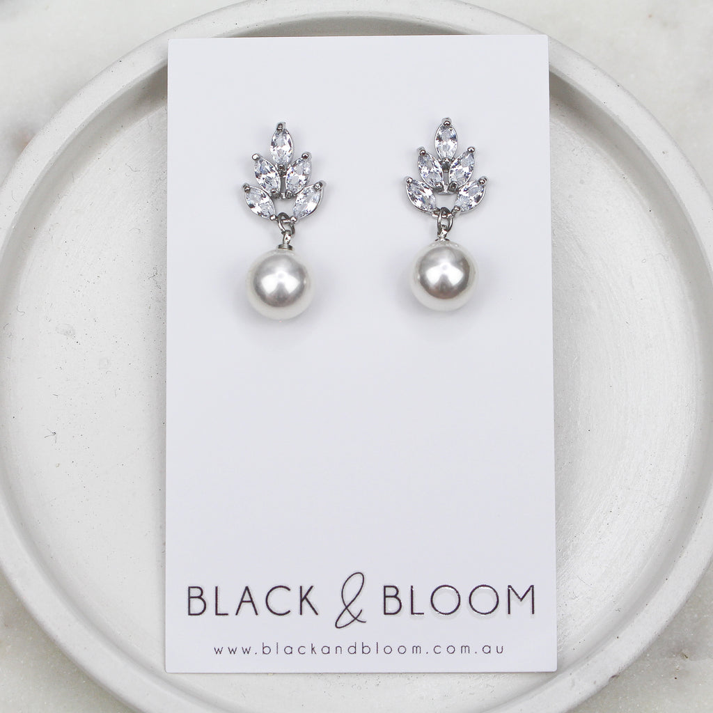 ALAIA EARRINGS - Black & Bloom