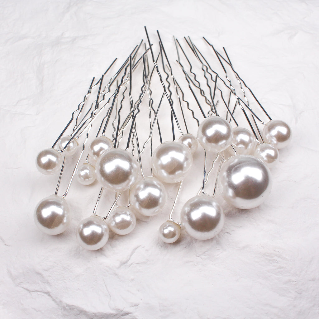 MEGAN BRIDAL HAIR PINS SILVER - Black & Bloom