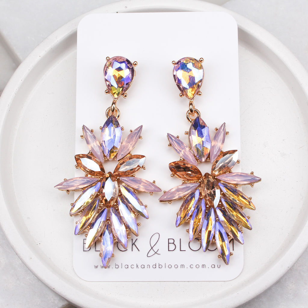 GWEN EARRINGS - Black & Bloom