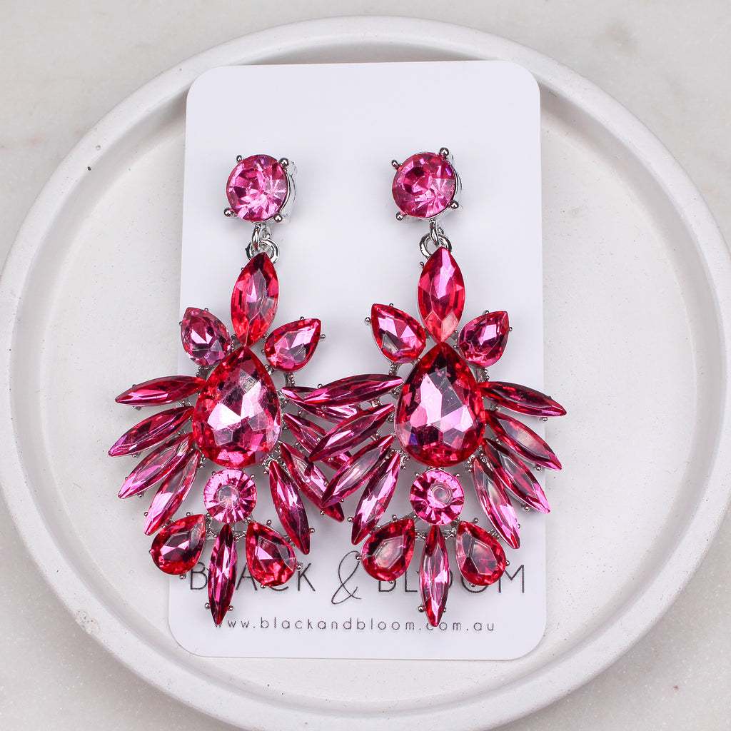 HAYLEY EARRINGS - Black & Bloom