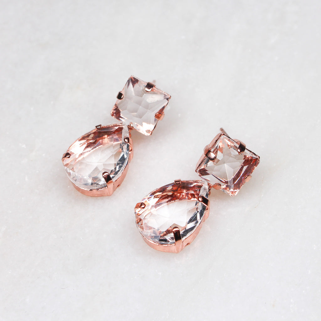 SANREMO EARRINGS ROSE GOLD - Black & Bloom