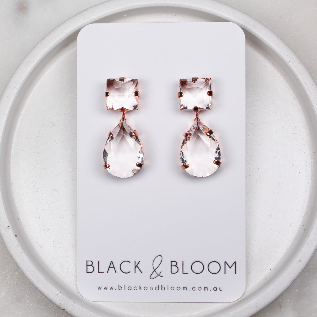 SANREMO EARRINGS ROSE GOLD - Black & Bloom