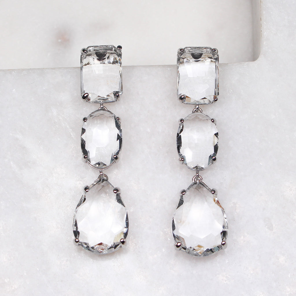 AMALFI EARRINGS SILVER - Black & Bloom