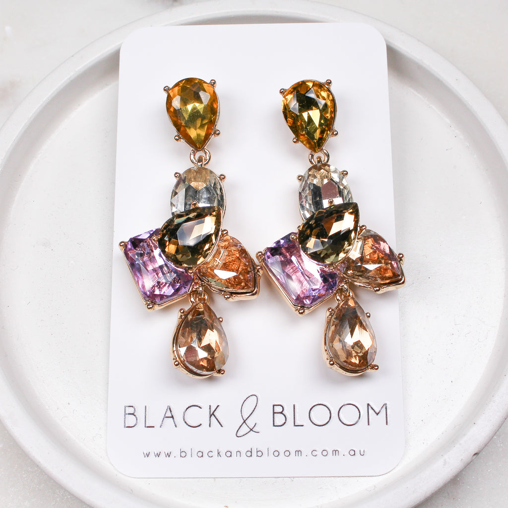 ANTHEA EARRINGS - Black & Bloom