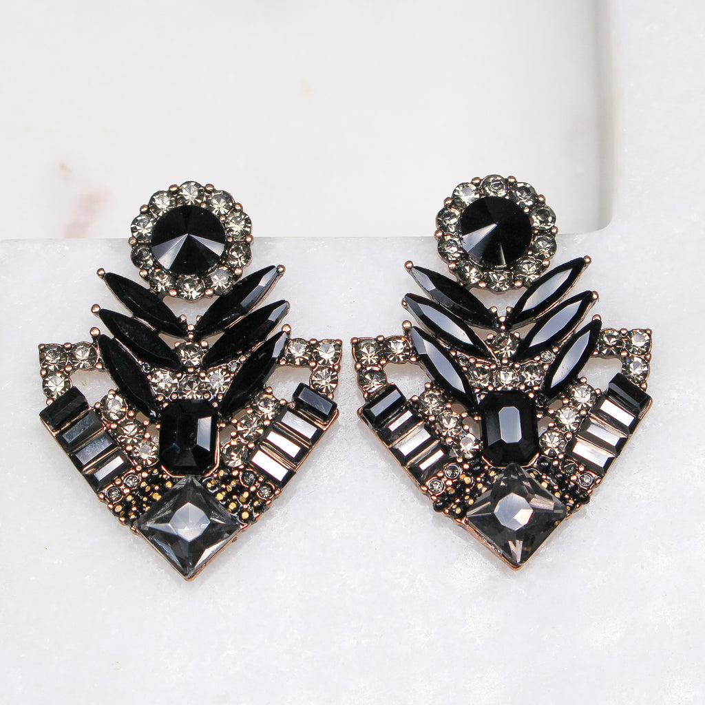 CAMILA EARRINGS NOIR - Black & Bloom