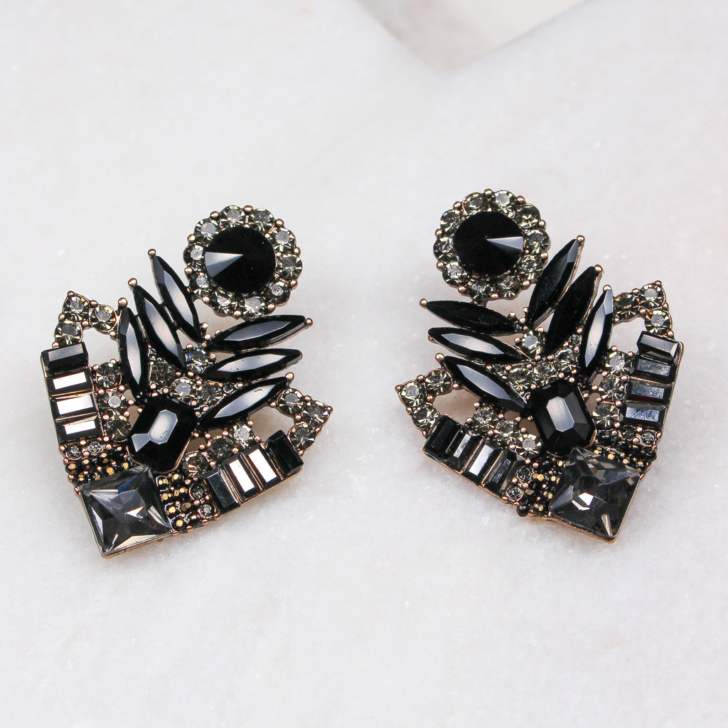 CAMILA EARRINGS NOIR - Black & Bloom