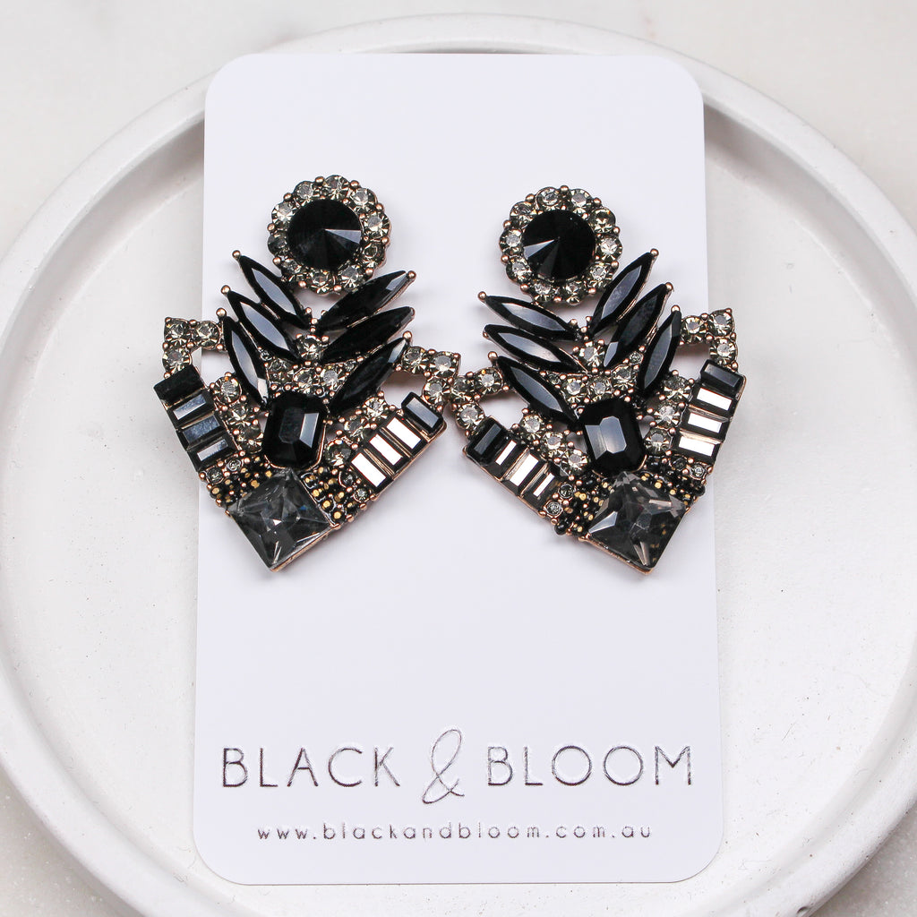 CAMILA EARRINGS NOIR - Black & Bloom