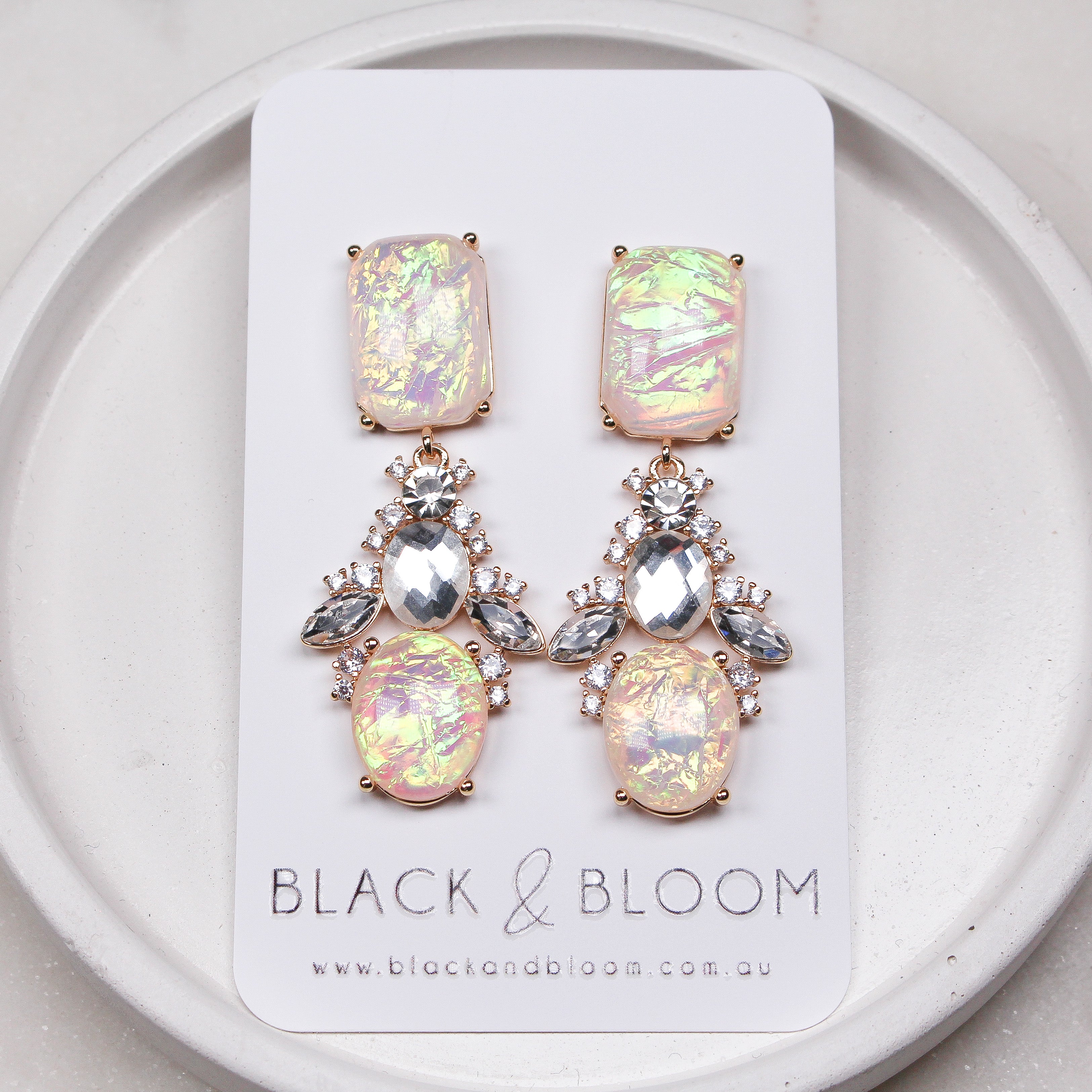 ABIGAIL EARRINGS - Black & Bloom