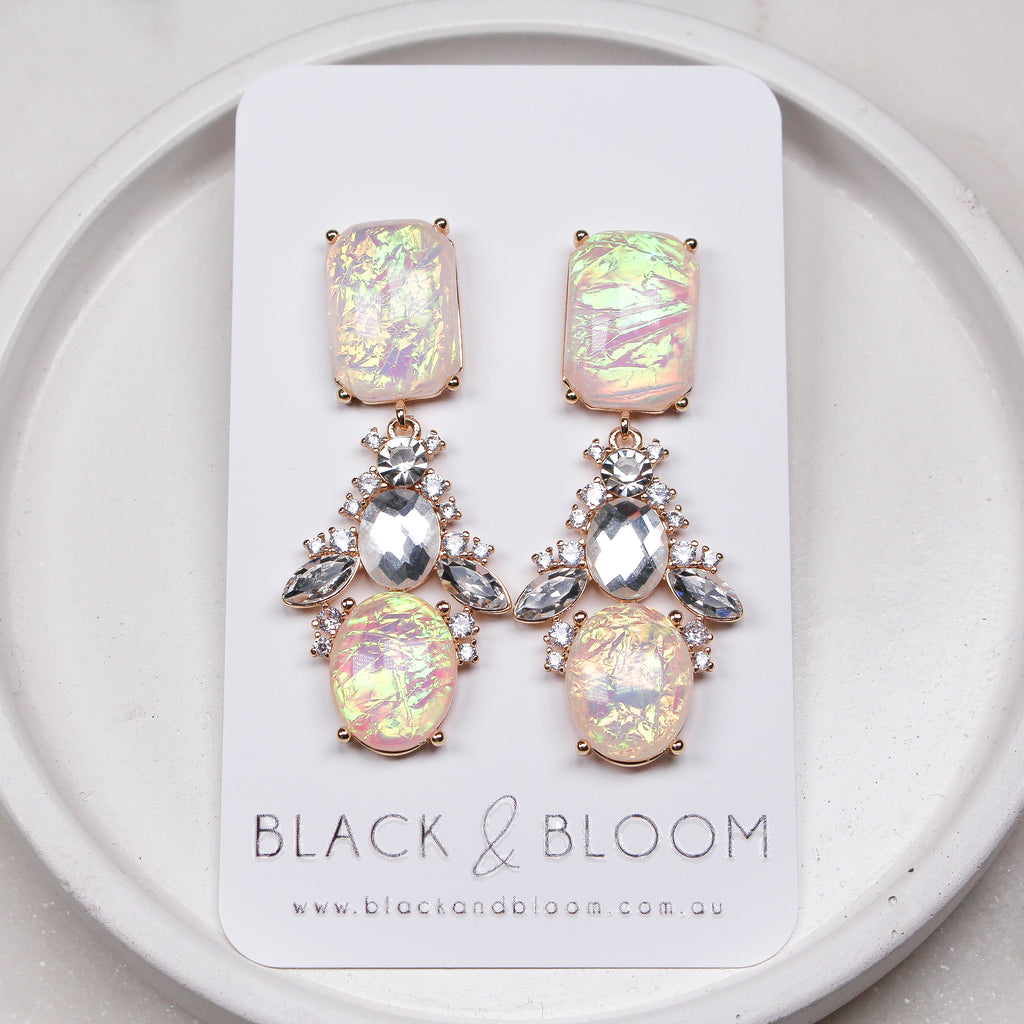 ABIGAIL EARRINGS - Black & Bloom