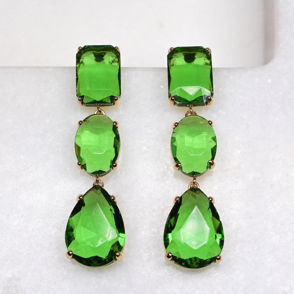 AMALFI EARRINGS GREEN - Black & Bloom