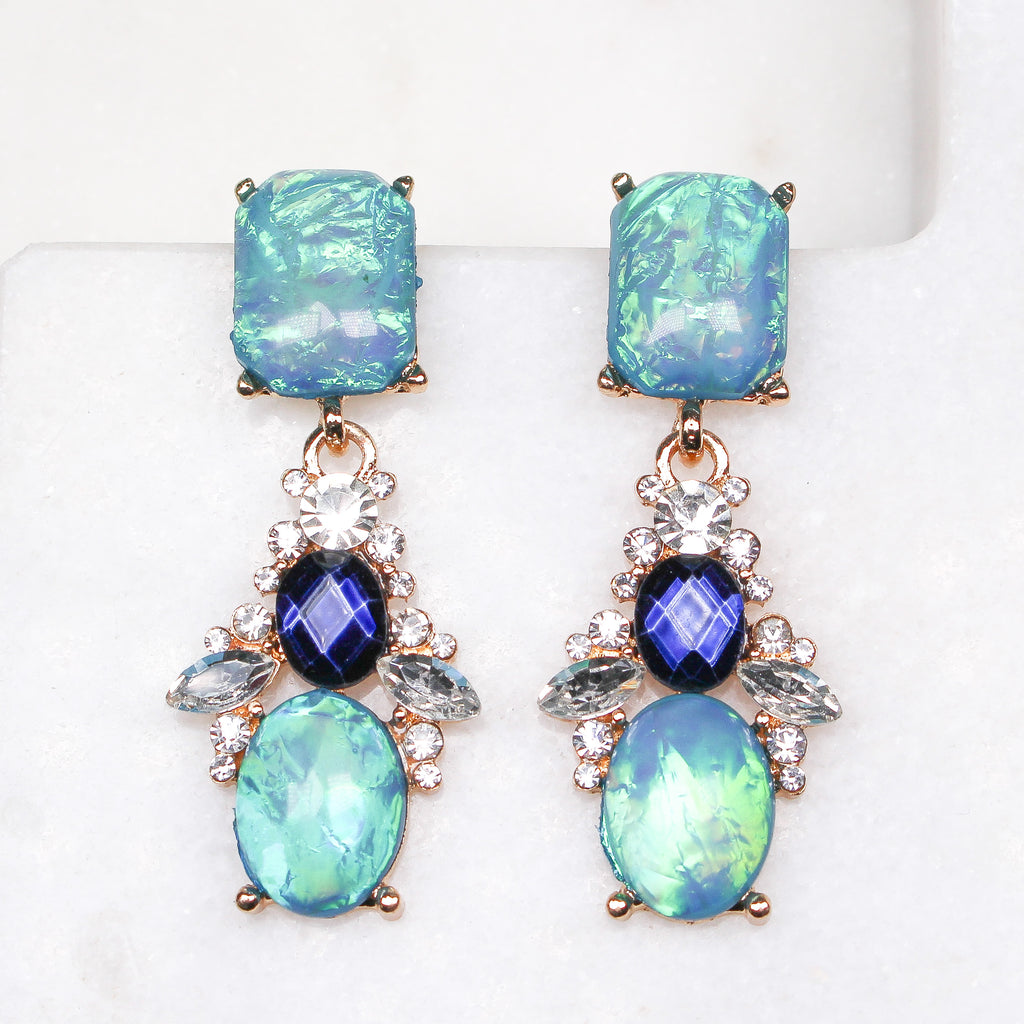 ABIGAIL EARRINGS BLUE - Black & Bloom