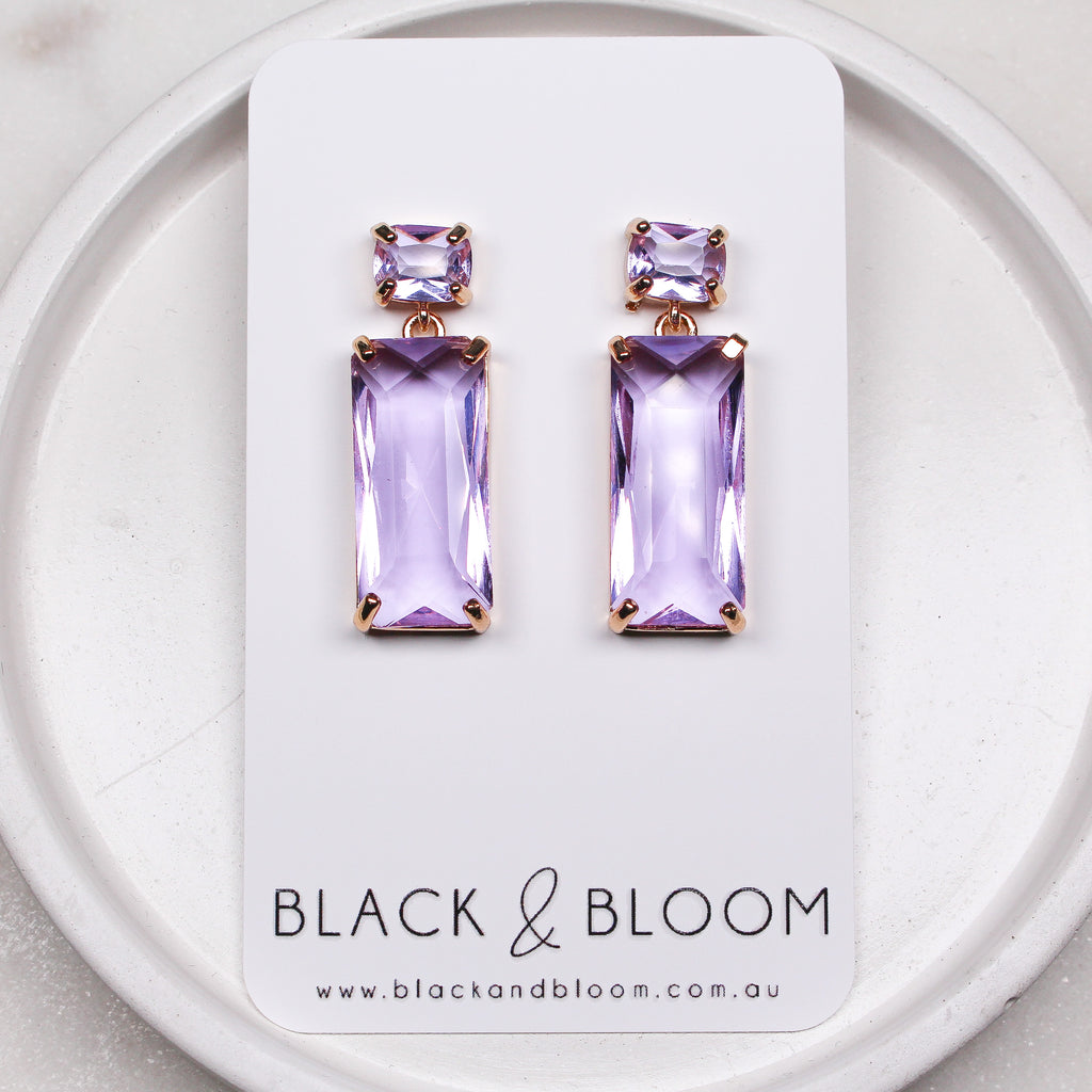 ROSALIA EARRINGS PURPLE - Black & Bloom